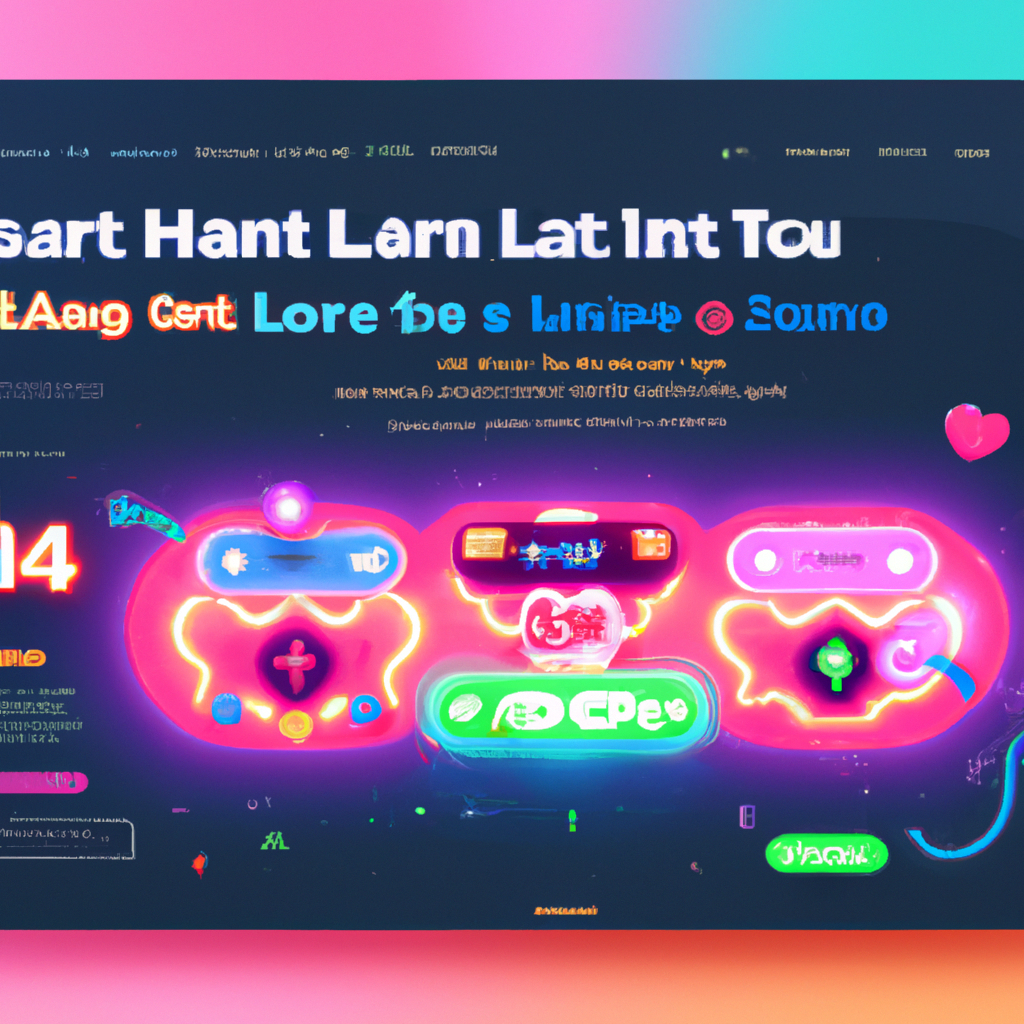 Screenshot: four-player arena with neon lanes